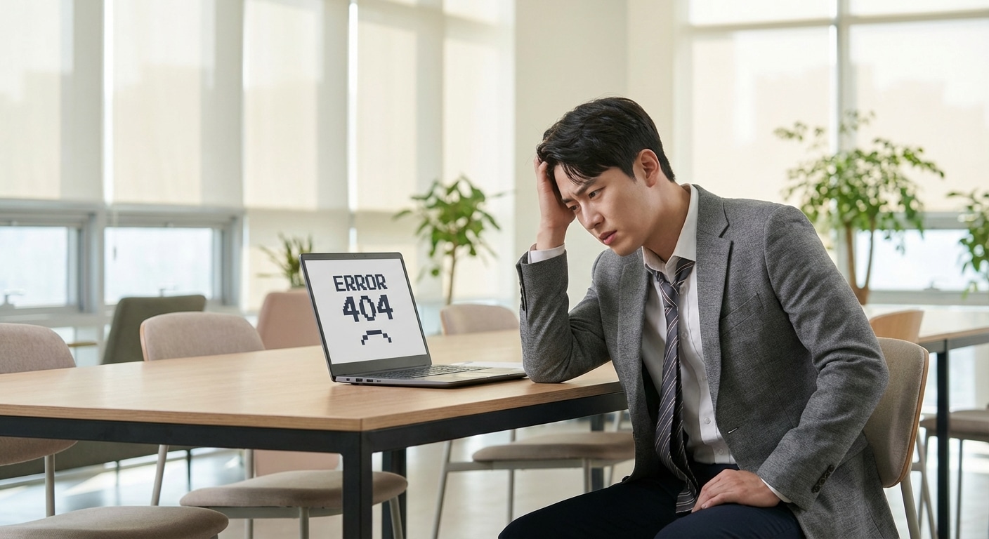 민원24시 검색 후 당황한 직장인 모습