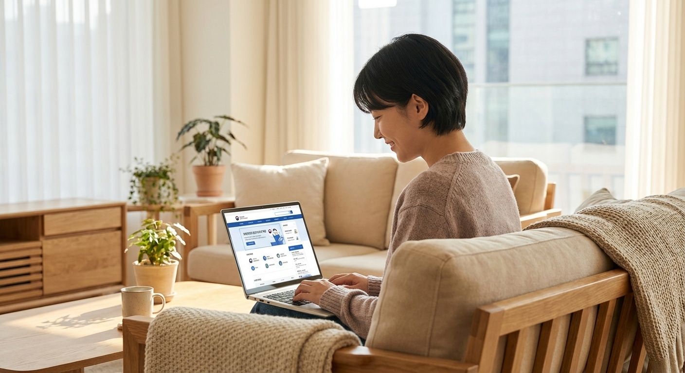 정부24 홈페이지 접속하는 모습